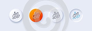 Rise price line icon. Petrol excise duty sign. Line icons. Vector