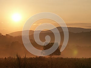 Riseing sun landscape