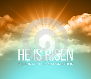 He is risen. Easter background. Vector illustration photo