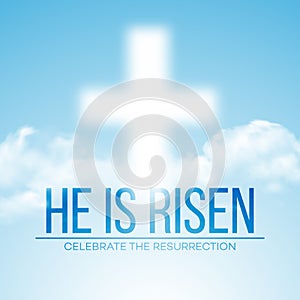 He is risen. Easter background. Vector illustration