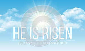 He is risen. Easter background. Vector illustration