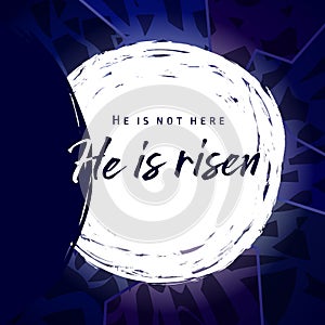 He is risen, He is not here lettering banner