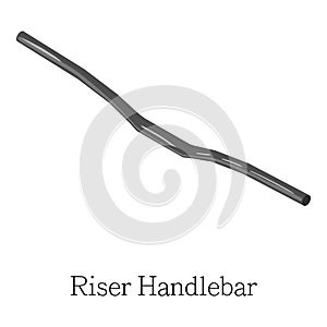 Riser handlebar icon, isometric 3d style photo