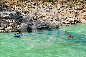 Rafting on Ganga river in Rishikesh, Uttarkhand, India