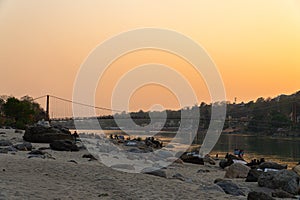 Rishikesh Uttarakhand in the River Ganges Ram Jhula