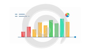 Rising Bar Chart, Data Analysis, Growth and Business Trends, vector design Generative AI