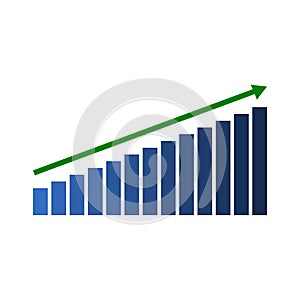 Rising business graph, color