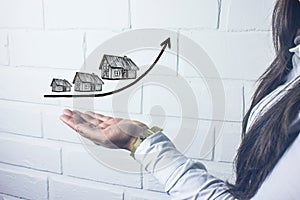 Rising cost of houses, real estate concept