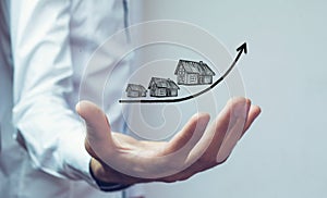 Rising cost of houses, real estate concept