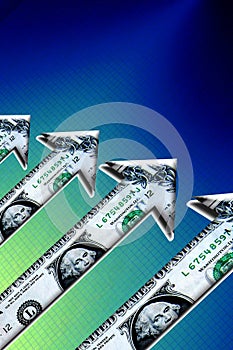 Rising Dollar Money Arrows