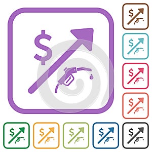 Rising fuel american dollar prices simple icons