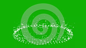 Rising glitter particles circle motion graphics with green screen background