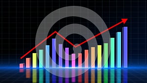 Rising graph and arrow, Abstract illustration business, Finance and investment