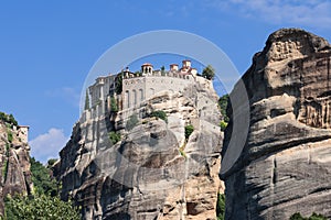 Rising high above the Thessalian plain, the sandstone megalith on which the Varlaam monastery was built