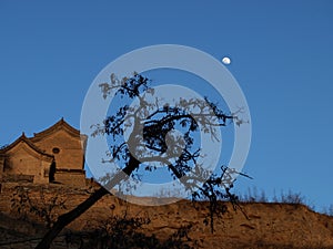 The Rising Moon in Loess Plateau photo