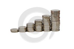 Rising stacks of coins