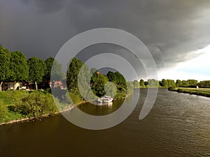 Rising thunderstorm over Nienburg on the Weser photo