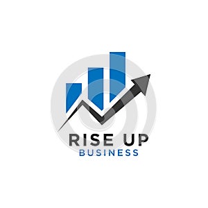 Rising up statistic bar business logo