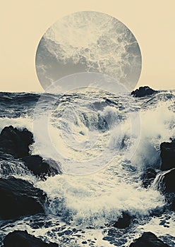 Rising Waves Against the Rocks