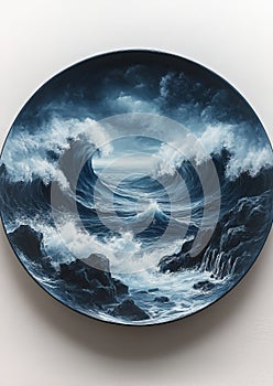 Rising Waves Against the Rocks