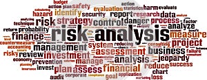 Risk analysis word cloud