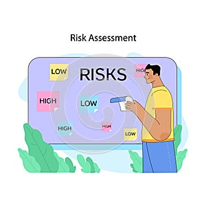 Risk assessment concept. Flat vector illustration