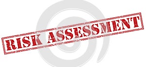 Risk assessment stamp on white background