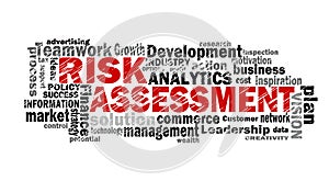 Risk assessment word cloud