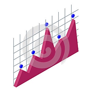 Risk business chart icon, isometric style