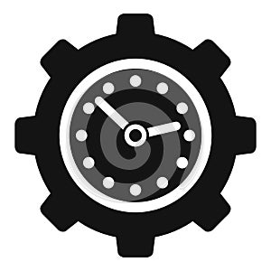 Risk clock gear icon simple vector. Business person