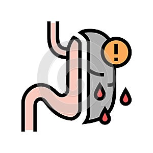 risk of complications, severe bleeding color icon vector illustration