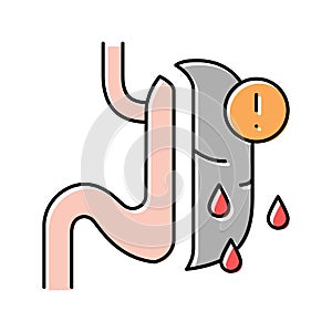 risk of complications, severe bleeding color icon vector illustration