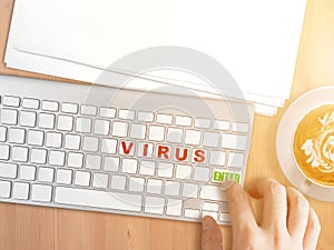 Risk of computer virus concept.