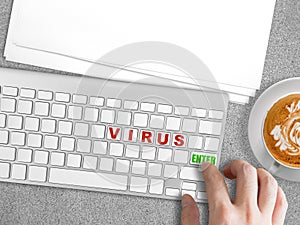 Risk of computer virus concept.