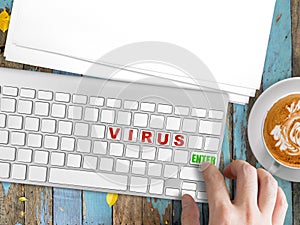 Risk of computer virus concept.
