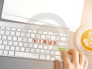 Risk of computer virus concept.