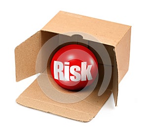 Risk concept in box photo
