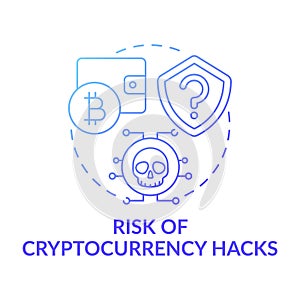 Risk of cryptocurrency hacks concept icon