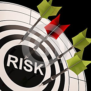 Risk On Dartboard Shows Risky Business photo
