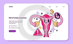 Risk of ectopic pregnancy as a disadvantage of IVF web banner or landing page