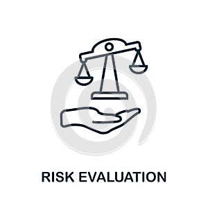 Risk Evaluation outline icon. Thin line style icons from insurance icons collection. Web design, apps, software and printing