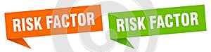 risk factor banner. risk factor speech bubble label set.