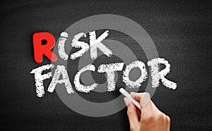 Risk factor text on blackboard