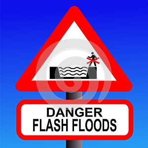 Risk of flash flooding sign