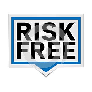 Risk free label or sticker on white background, vector illustration
