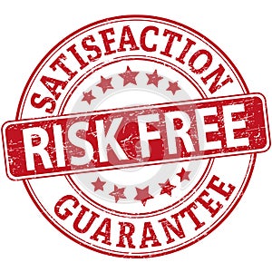 Risk free satisfaction guarantee red rubber web stamp with stars
