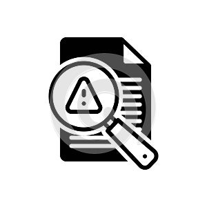 Black solid icon for Risk, alert and warning