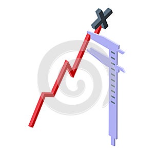 Risk icon isometric vector. Business low