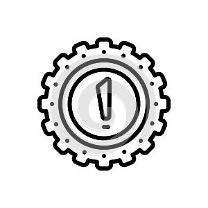 Black line icon for Risk, previse and harmful