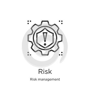 risk icon vector from risk management collection. Thin line risk outline icon vector illustration. Outline, thin line risk icon